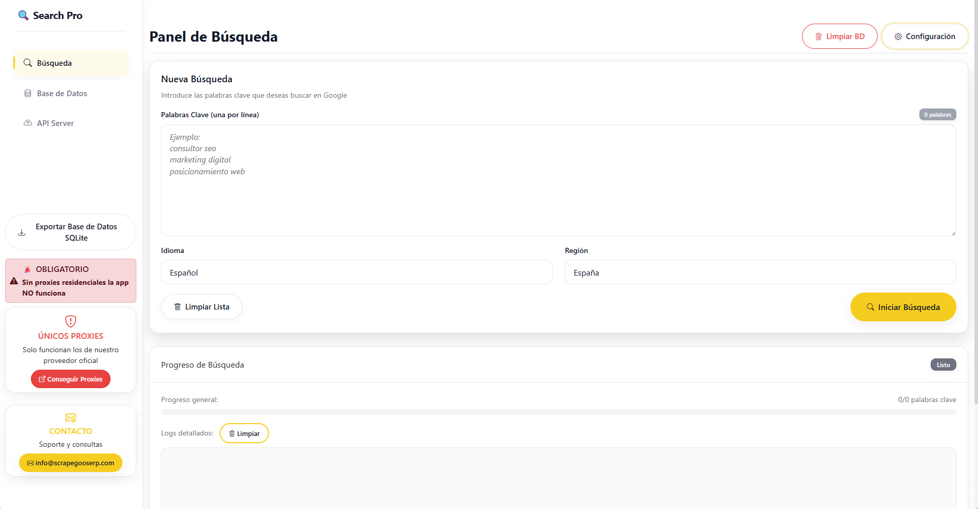 ScrapeGooSerp Dashboard